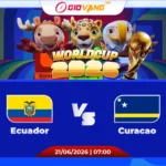 Soi kèo Ecuador vs Curacao 07h00 ngày 21/6/2026 – World Cup 2026