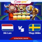 Soi kèo Hà Lan vs Thụy Điển 00h00 ngày 21/6/2026 – World Cup 2026
